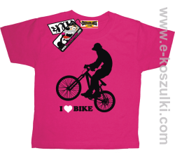 I love bike koszulka dziecięca - różowy