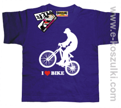 I love bike koszulka dziecięca - fioletowy