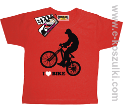 I love bike koszulka dziecięca - czerwony