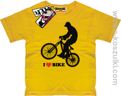 I love bike koszulka dziecięca - żółty