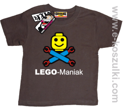 Lego-maniak - koszulka dziecięca - brązowy