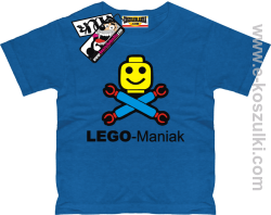 Lego-maniak - koszulka dziecięca - niebieski