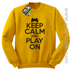 Keep calm and play on konsola - bluza bez kaptura żółta