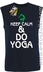 Keep Calm & DO YOGA - bezrękawnik męski granatowy
