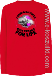 FATHER & daughter BEST FRIENDS FOR LIFE - longsleeve dziecięcy czerwony