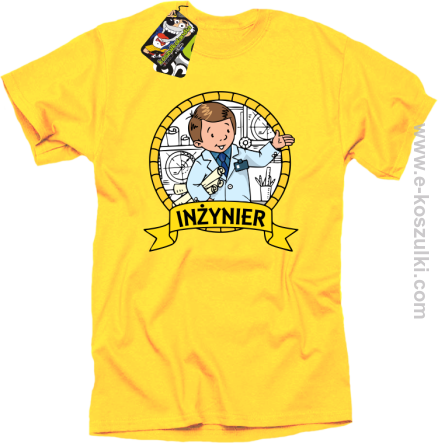 INŻYNIER mały naukowiec - koszulka męska żółta