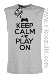 Keep calm and play on konsola - bezrękawnik męski beżowy