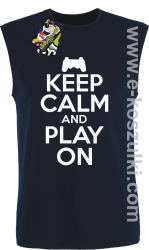 Keep calm and play on konsola - bezrękawnik męski granatowy