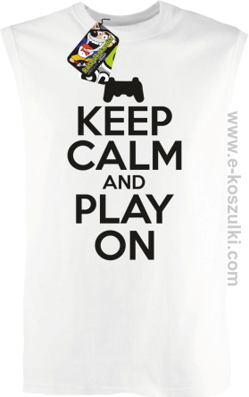 Keep calm and play on konsola - bezrękawnik męski biały