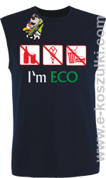 I'm ECO NO EAT - bezrękawnik męski granatowy