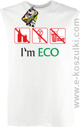 I'm ECO NO EAT - bezrękawnik męski biały