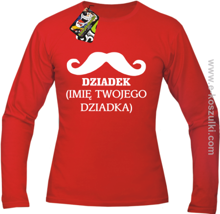 DZIADEK wąs - Longsleeve męski z własnym imieniem