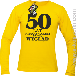 50 lat pracowałem na ten wygląd - longsleeve męski żółty