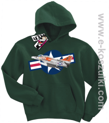Air force one samolot wojskowy bluza dziecięca - butelkowy