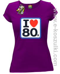 I love 80s - koszulka damska fioletowy