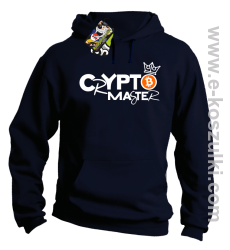 CryptoMaster CROWN - bluza męska z kapturem granatowa