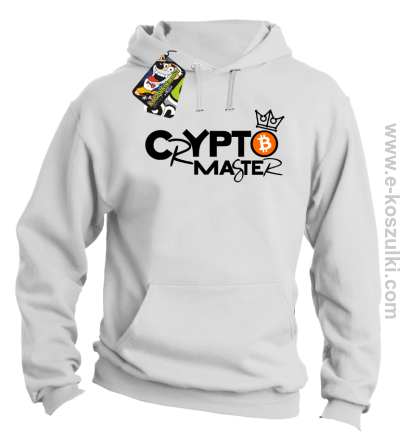 CryptoMaster CROWN - bluza męska z kapturem biała