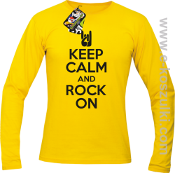 Keep calm and rock on - longsleeve męski żółty