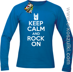 Keep calm and rock on - longsleeve męski niebieski