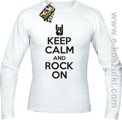 Keep calm and rock on - longsleeve męski biały