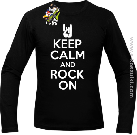 Keep calm and rock on - longsleeve męski czarny