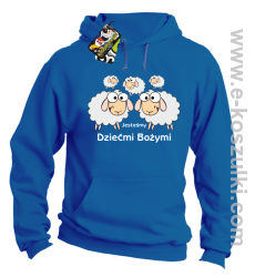 Jesteśmy dziećmi Bożymi -Baranki - bluza z kapturem  niebieska