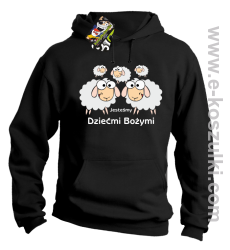 Jesteśmy dziećmi Bożymi -Baranki - bluza z kapturem  czarna