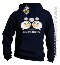 Jesteśmy dziećmi Bożymi -Baranki - bluza z kapturem  granatowa