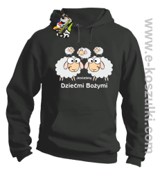 Jesteśmy dziećmi Bożymi -Baranki - bluza z kapturem  szara