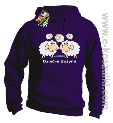 Jesteśmy dziećmi Bożymi -Baranki - bluza z kapturem  fioletowa