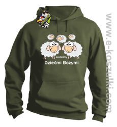 Jesteśmy dziećmi Bożymi -Baranki - bluza z kapturem  khaki