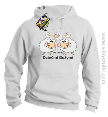 Jesteśmy dziećmi Bożymi -Baranki - bluza z kapturem  biała 