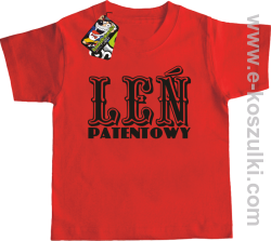 Leń patentowy - koszulka dziecięca czerwony
