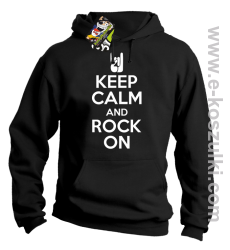 Keep calm and rock on - bluza z kapturem czarna