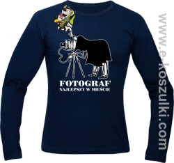 Fotograf najlepszy w mieście - longsleeve męski granatowy