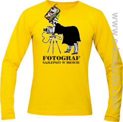 Fotograf najlepszy w mieście - longsleeve męski żółty