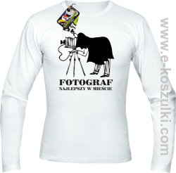 Fotograf najlepszy w mieście - longsleeve męski biały