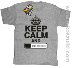 Keep calm and slide to unclock - koszulka dziecięca melanż