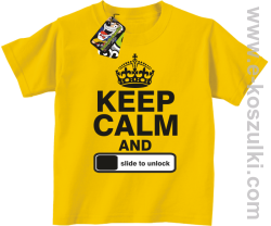 Keep calm and slide to unclock - koszulka dziecięca żółty