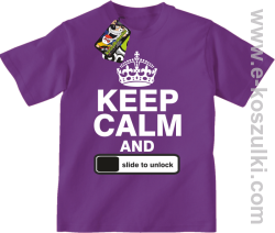 Keep calm and slide to unclock - koszulka dziecięca fioletowa