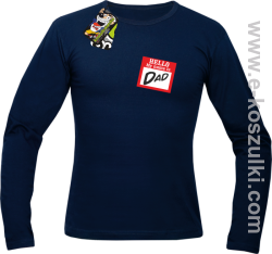 Hello my name is dad - longsleeve męski granatowy