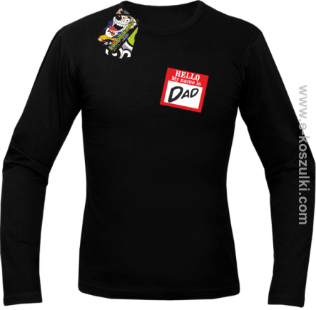 Hello my name is dad - longsleeve męski czarny