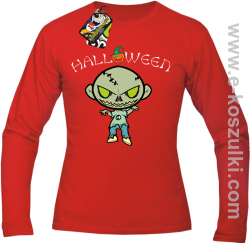 Halloween Cartoon Monsters - Longsleeve męski czerwony