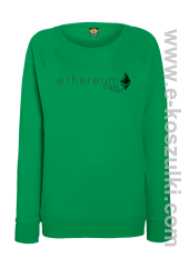 Ethereum CryptoMiner Symbol - bluza damska standard zielona