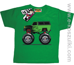 Monster green car koszulka dziecięca - zielony