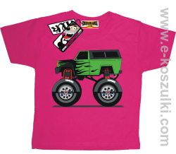Monster green car koszulka dziecięca - różowy