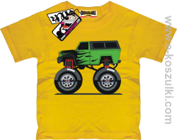 Monster green car koszulka dziecięca - żółty