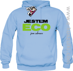 Jestem ECO - bluza męska z kapturem - błękitny