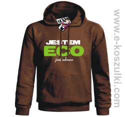Jestem ECO - bluza męska z kapturem - brązowy