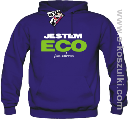 Jestem ECO - bluza męska z kapturem - fioletowy